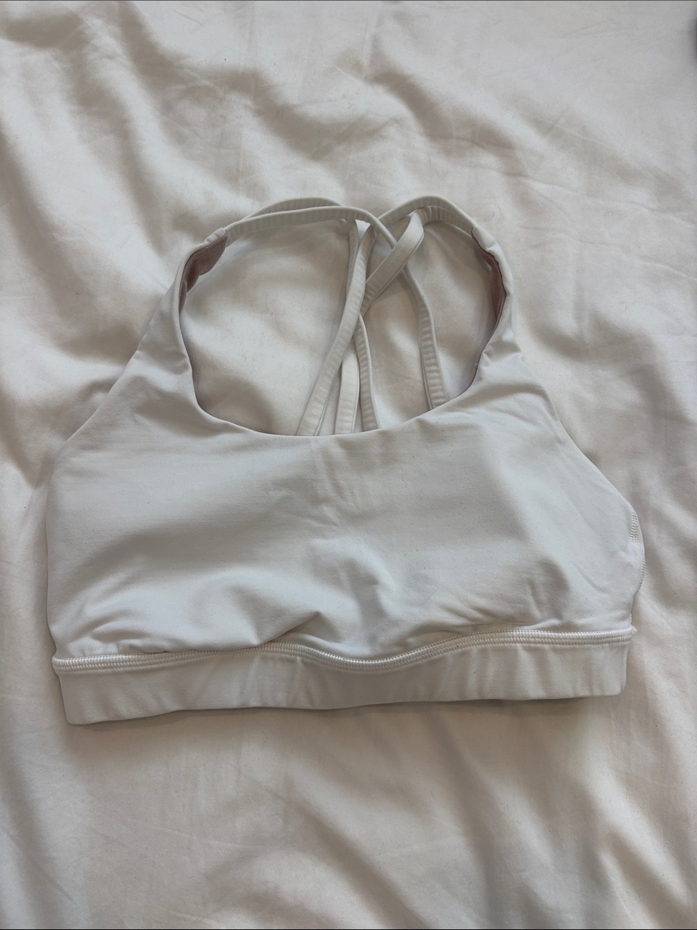 lululemon athletica White Strappy Cross-Back Sports Bra